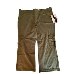 Women with Control Renee Greenstein Olive Cargo Pants Blu-Tec 3XP A630148 NWT